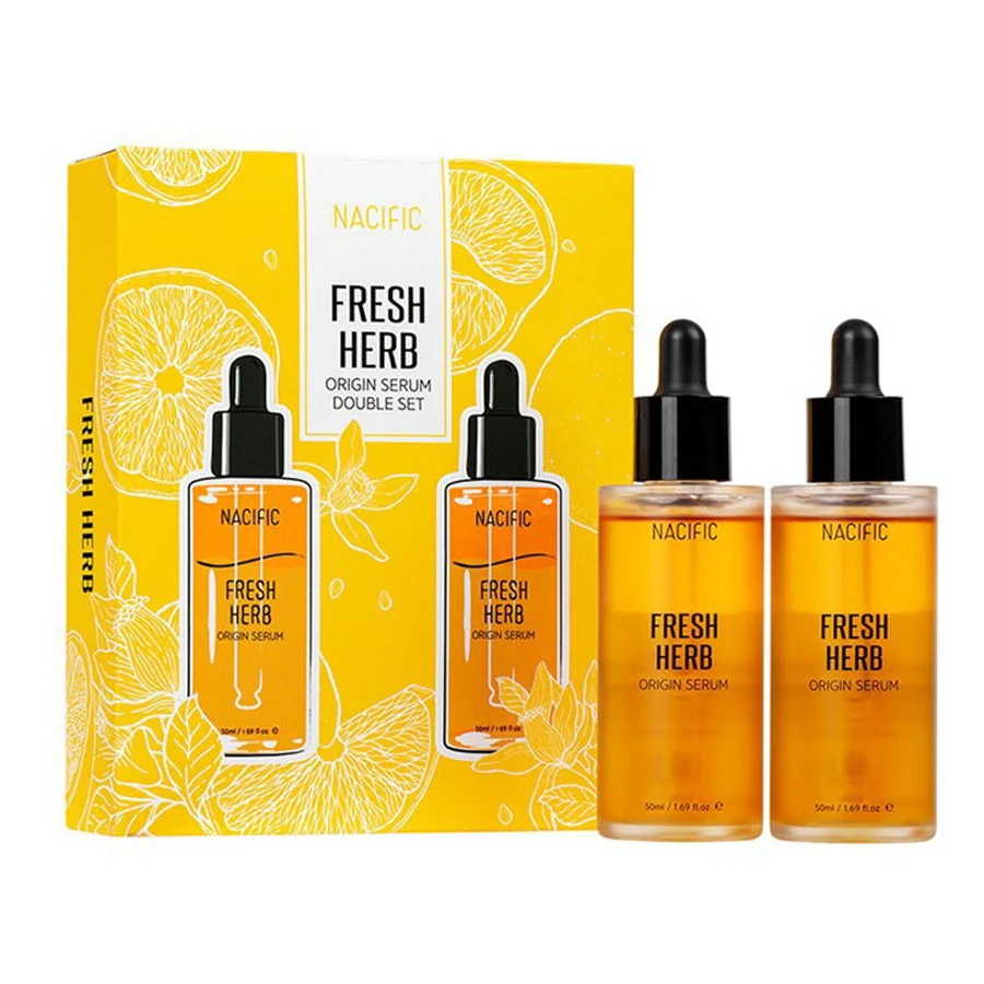 NACIFIC Fresh Herb Origin Serum Set 50ml*2pcs Liquid Firming Repair Anti-Aging Rejuvenating Skin Care Korean Cosmetics