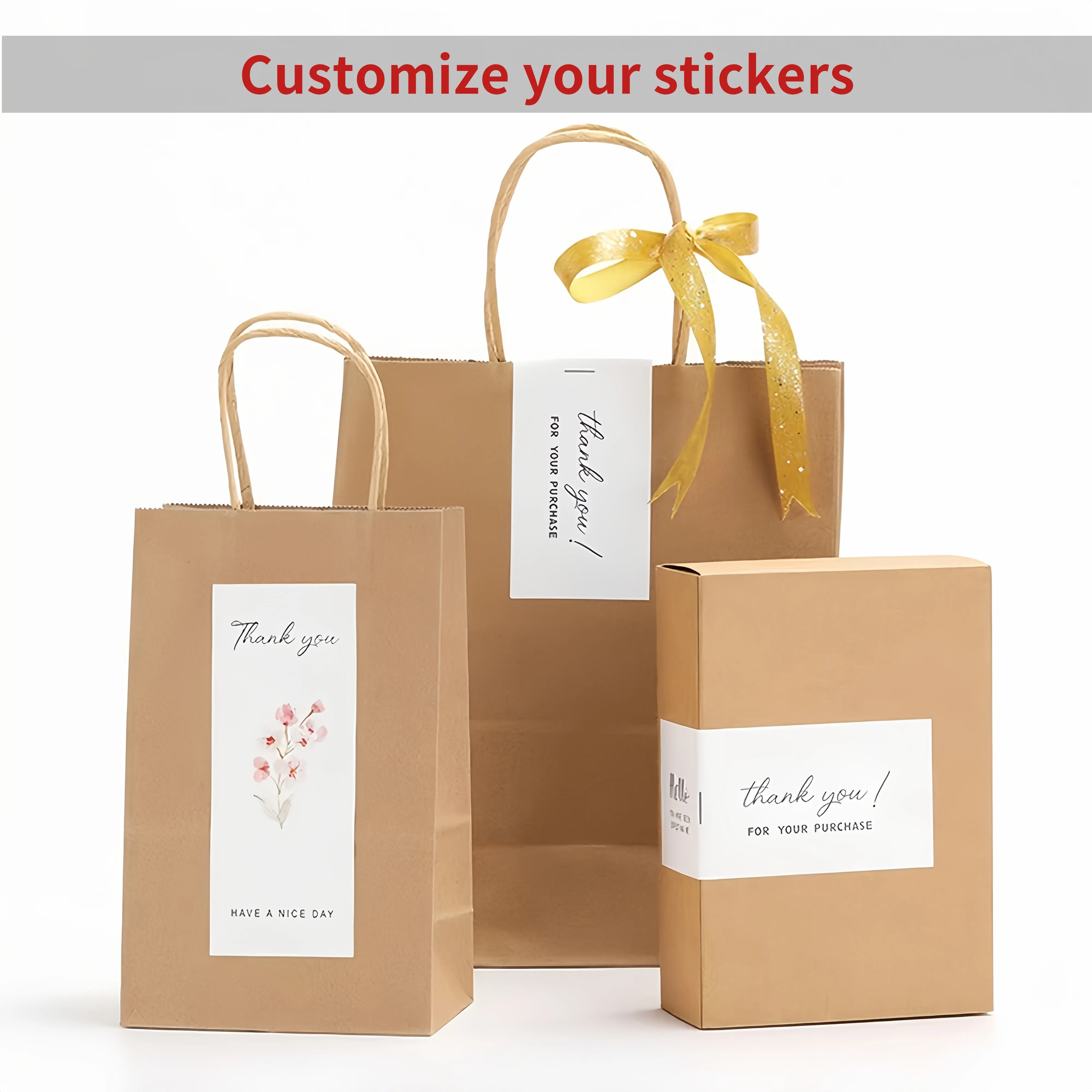 

Самоклеящиеся этикетки-наклейки «Спасибо» 15×6 см для персонализированных подарков, коробок, конвертов, скрапбукинга