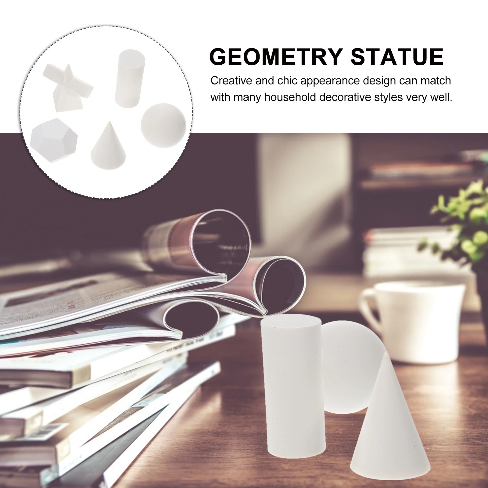 5 stks geometrische ornament hars geometrie model schets praktijk prop verstelbare mini sculptuur decor wit creatief voor kunstenaars