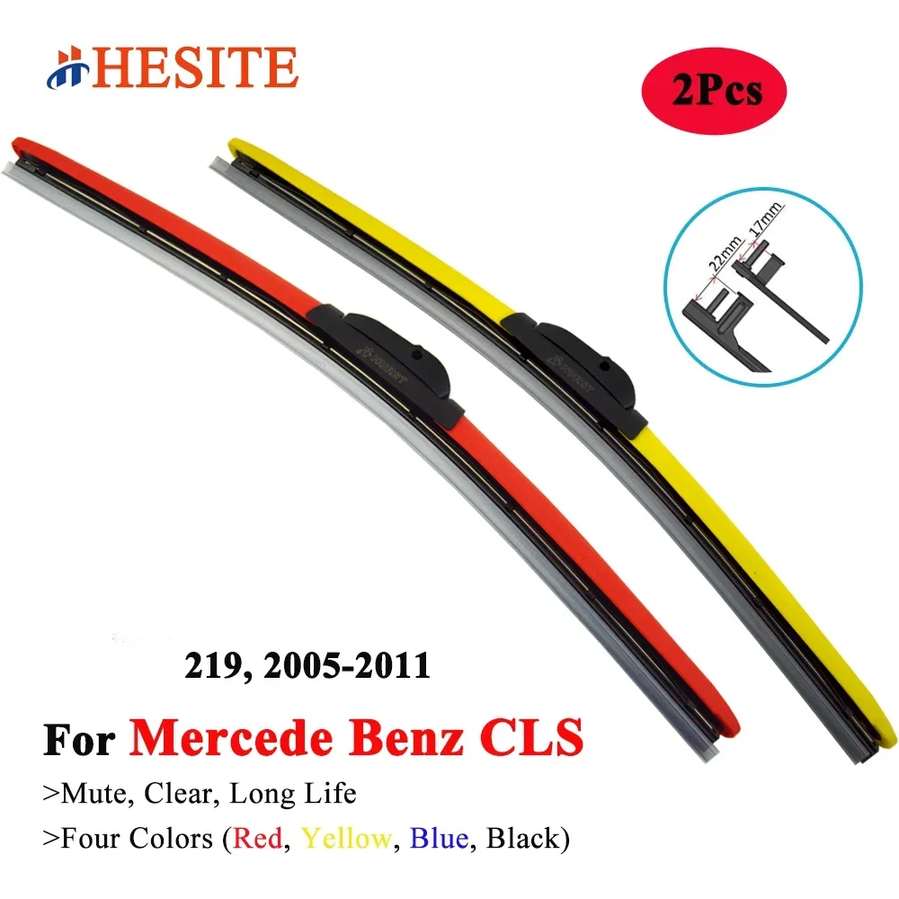 HESITE Colorful Wiper Blade For Mercedes Benz CLS 219 CLS280 CLS300 CL320 CLS350 CLS500 CLS55 CLS63 AMG 2005 2008 2009 2010 2011