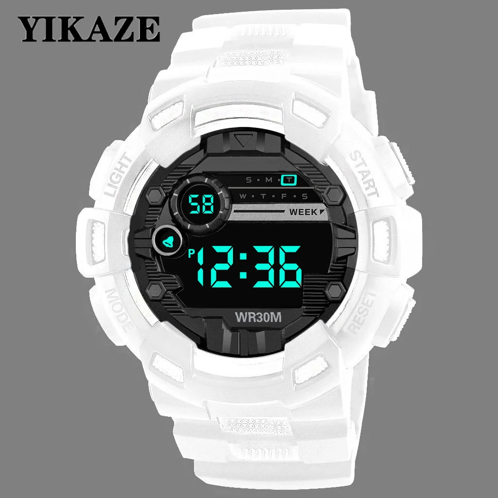 Military Men Watch Men\'s Digital Watches Sports Electronic Wristwatch 50MM Large Dial Clock Waterproof Sport Watch for Boy Child