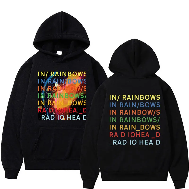 Band Rock Radiohead Hoodies Music Album in Rainbows Sweatshirt Men Women Hip Hop Streetwear Gothic Punk Oversized Tracksuit Male