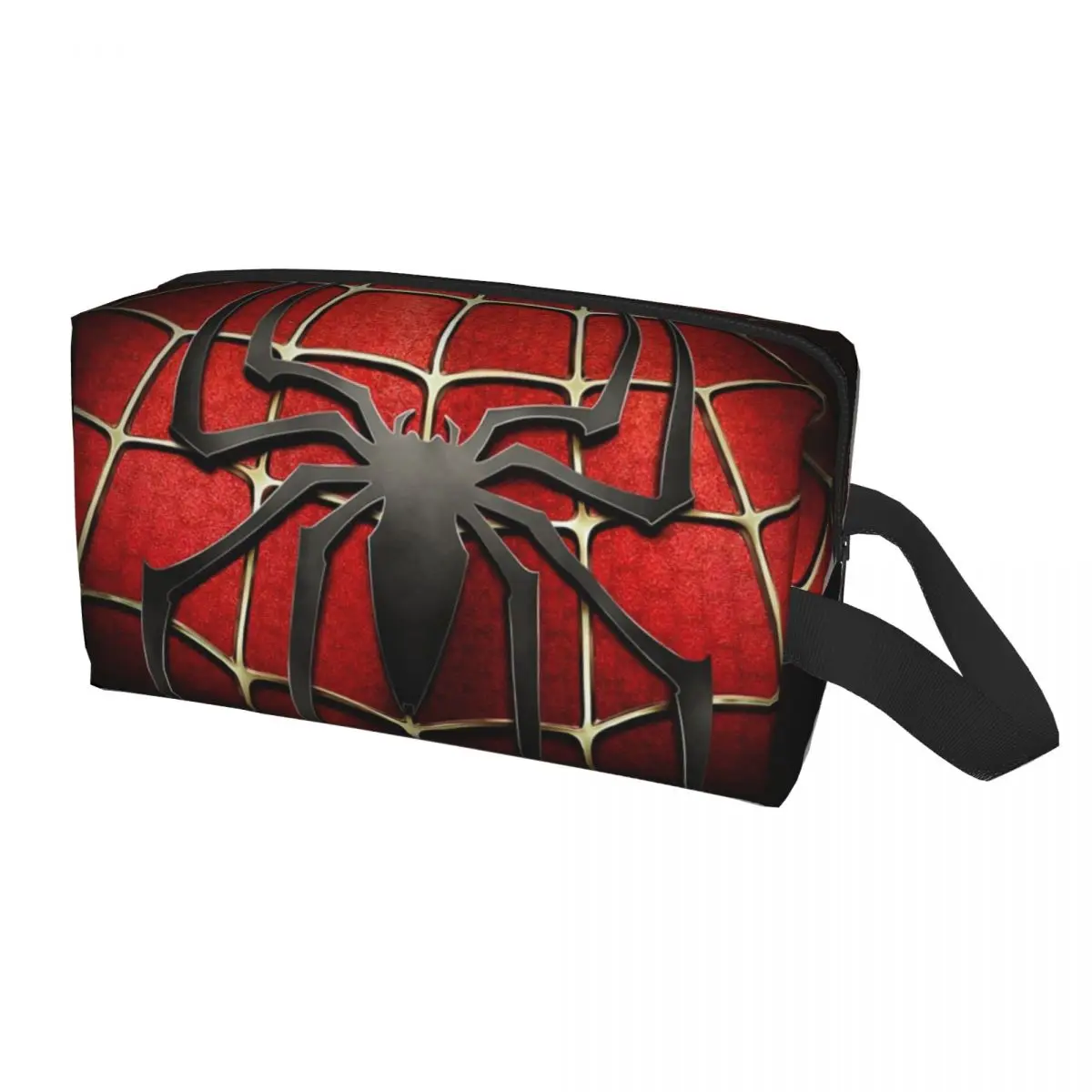 Custom Spider Red Web Travel Cosmetic Bag for Women Makeup Toiletry Organizer Ladies Beauty Storage Dopp Kit