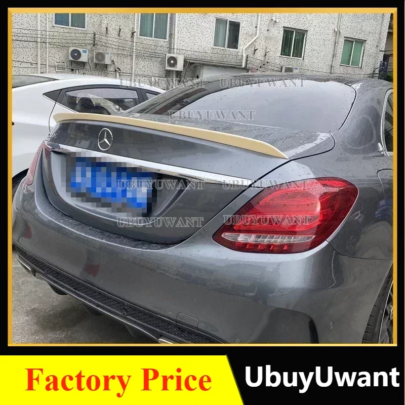 For Mercedes W205 Spoiler 4Door Sedan C63 C43 Style C180 C200 C260 ABS Plastic Tail Wing Unpaint And Lacquer Color 2015-2019