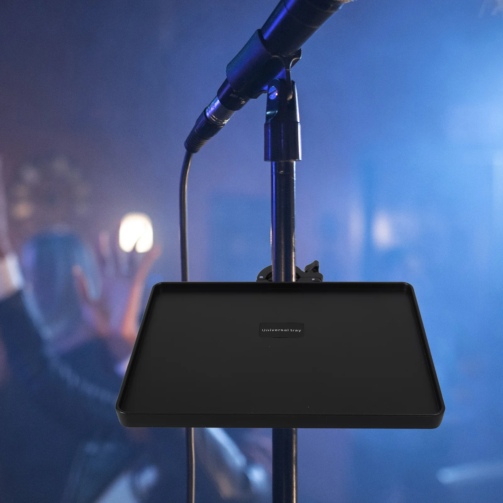 

Phone Holder Tray For Mic Stand Clip-On Accessory Tray Adjustable Storage Rack Live Broadcast Sound Card Shelf Clamp On Music