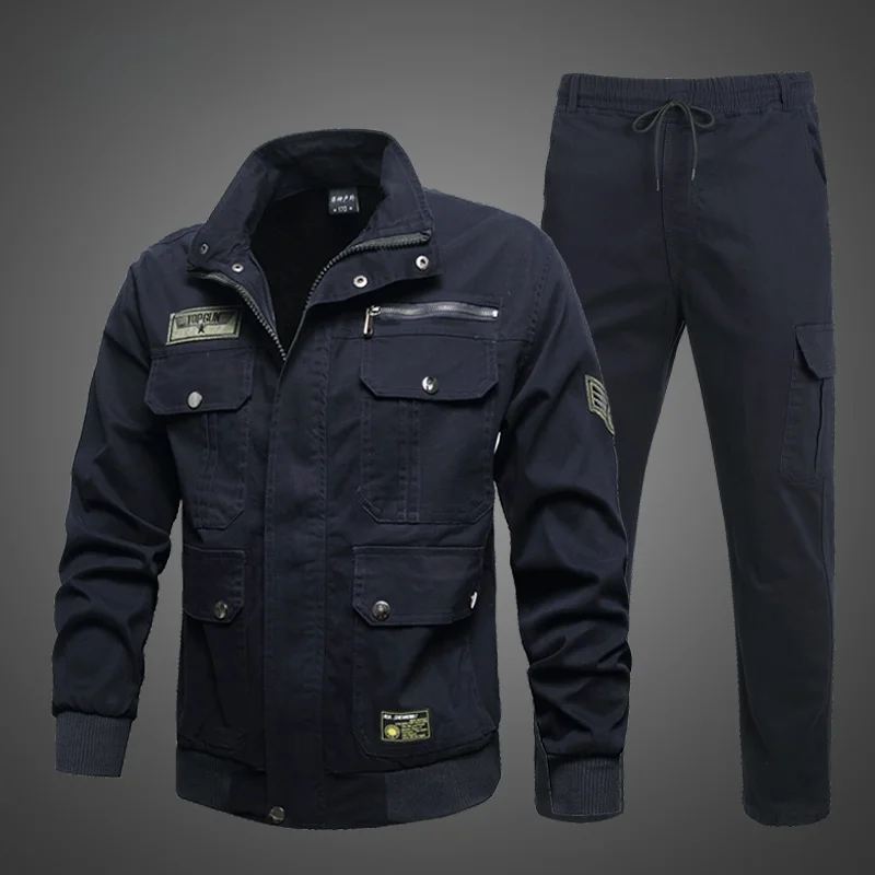 

Thiened Pure Cotton Work orm Set for Men W Labor Protection Clothing Anti-Heat Resistant Wear for Constru...