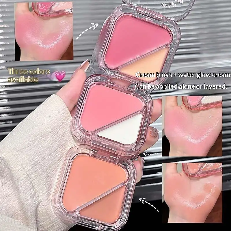 

【WHB】Cappuvini Creamy Powder Blush Palette Natural Long-lasting High Pigment Blush Makeup Contour Powder Beauty Peach Makeup
