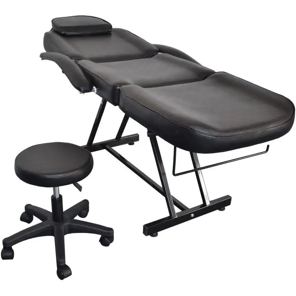 

Adjustable Facial Bed with PU-Padded Backrest, Removable Pillows for Spa, Eyelash, Tattoo, and Beauty Treatments