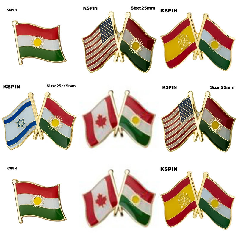 

KURDISTAN Flag Laple Pin Badge Brooch