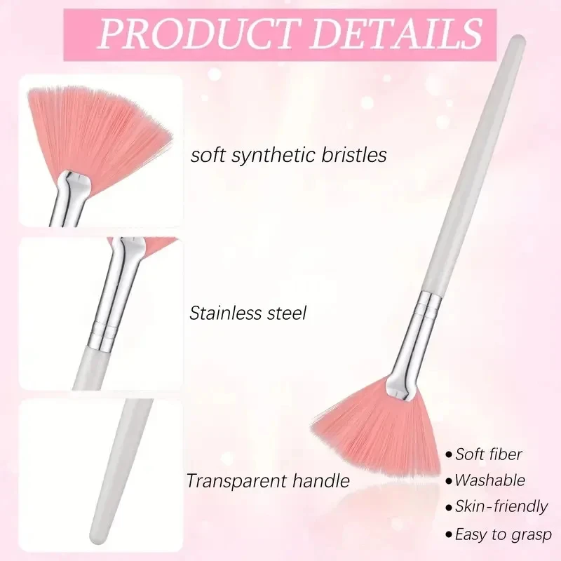 50/10 Uds cepillo Facial perpético multiusos ventilador suave cepillos Makyup portátil DIY cepillo para máscara aplicador de ácido para niñas herramientas de belleza