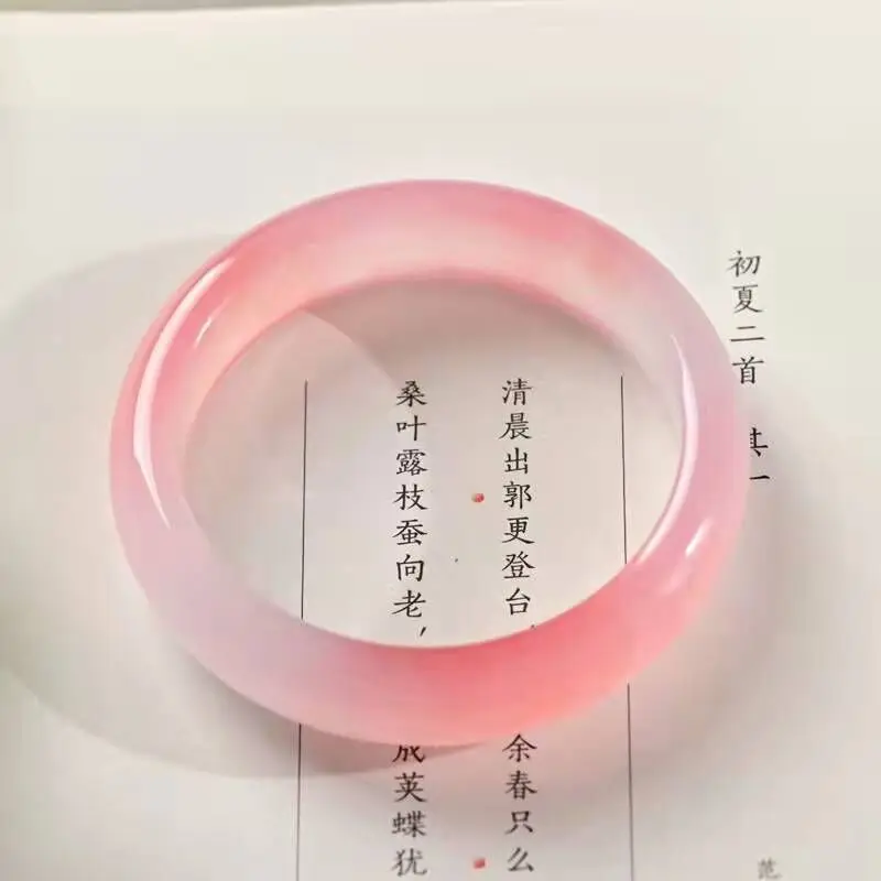 Light Pink Bracelet Quartzite Jade Color Bracelet Niche National Fashion Pastoral Sweet Style