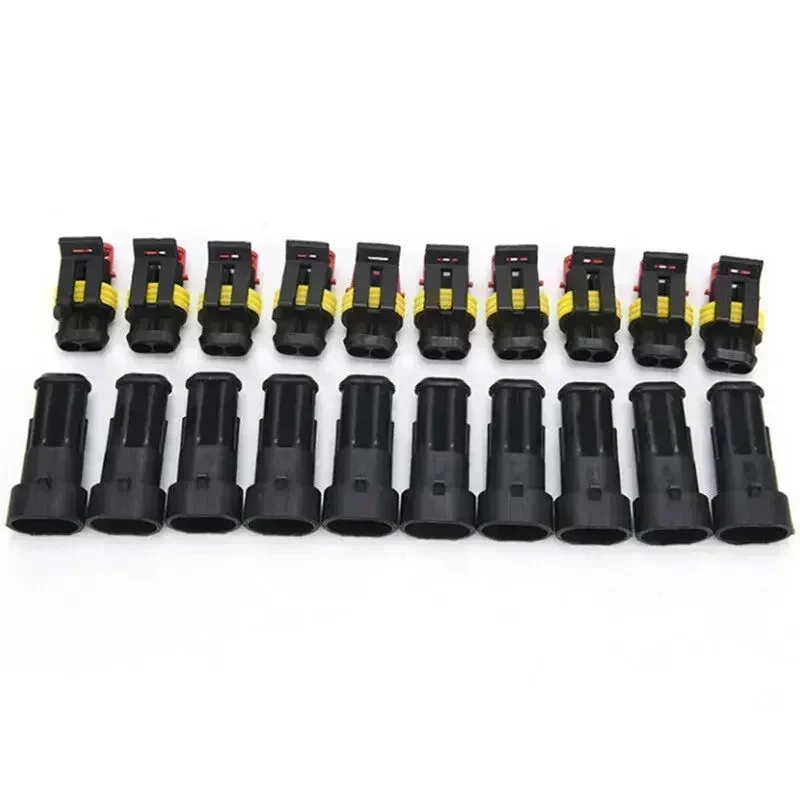 

Truck Black Wire AWG Marine Electrical Connectors Male female 10A Scooter 2 pins Car Waterproof For motorcycle