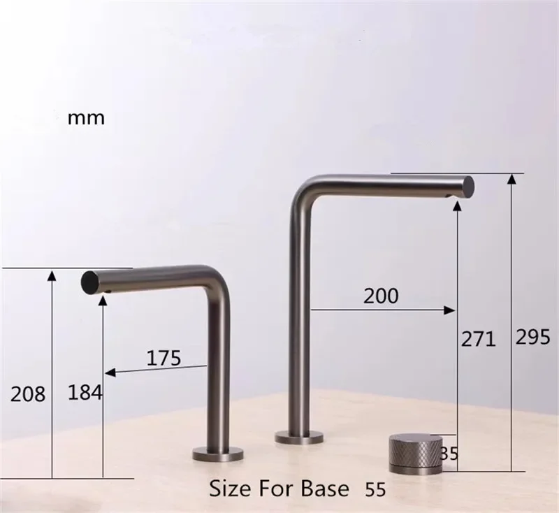 Brushed Gold Bathroom Faucet two holes Gun Grey Basin faucet Sink faucet sink tap Nickel widespread Black basin Tap