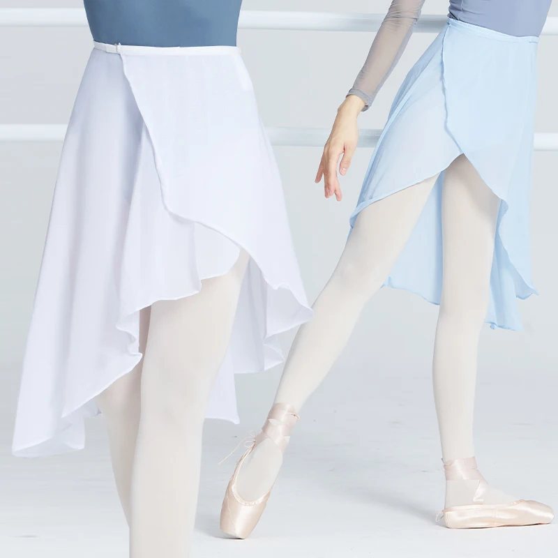 Ballet Skirt Dance Skirt Women Long Wrap Chiffon Dance Skirt Ballet Tutu Skate Skirt Adjustable Buckles Ballerina