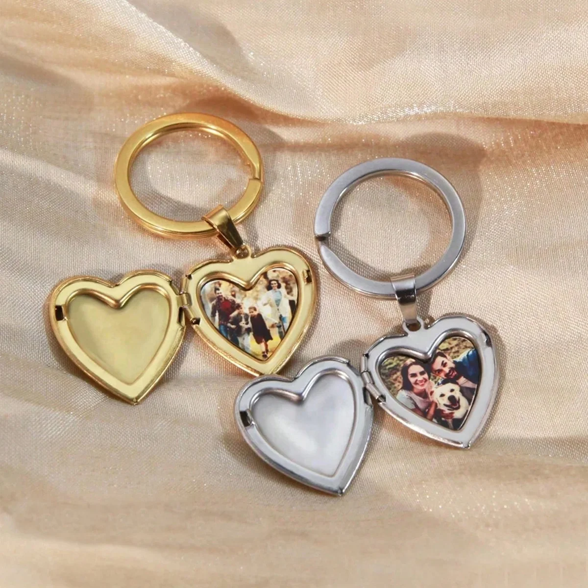 

Personalized Custom Photo Heart Pendant Keychain For Women Men Stainless Steel Jewelry Family Love Anniversary Keepsake Gift