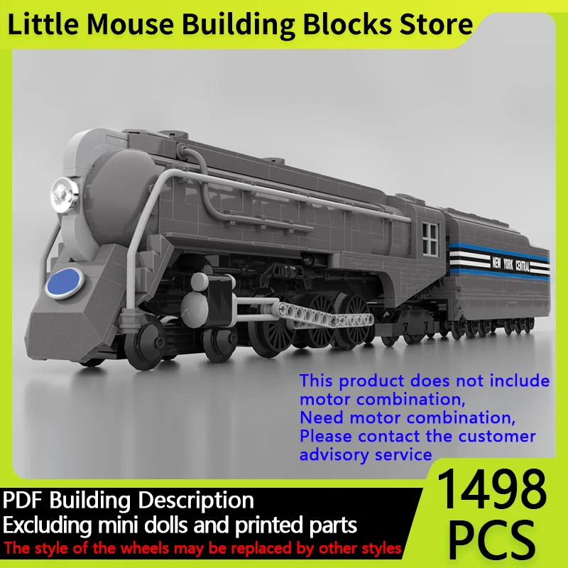 

City Car Model MOC Building Bricks Steam Locomotive Hudson J3 Train Modular Technology Gifts Holiday Assemble Children Toys Suit