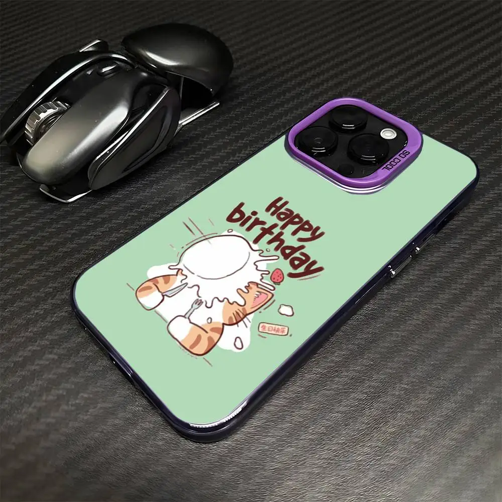 Daily Life of a Kitten Handyhülle für iPhone 16,15,14,13,12,11, Mini, Pro, MAX, lila, matt, stoßfest