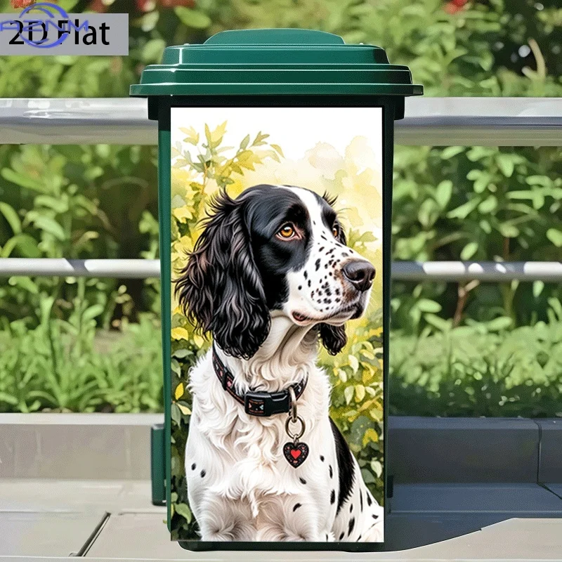 2D Flat Printing 1pc Trash Can Sticker , 