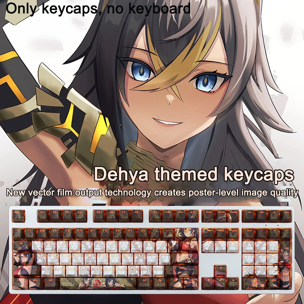 

108 Keys/set Genshin Impact Keycaps Dehya Keycaps PBT Dye Subbed Keycaps Cherry Anime Gaming Key Caps For ANSI 61 87 104 108 key