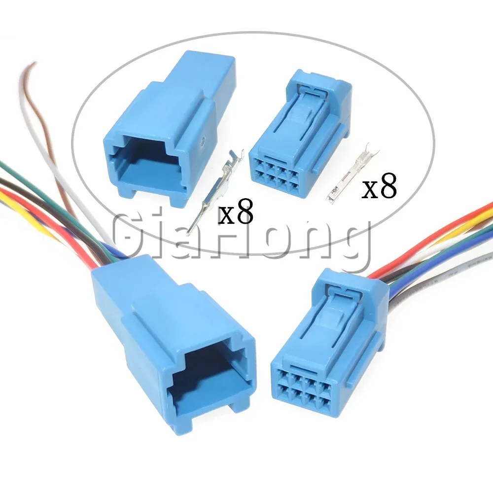 1 Set 8 Ways AC Assembly Car Accessories 6098-6522 Auto Small Current Wiring Terminal Socket with Electric Wires