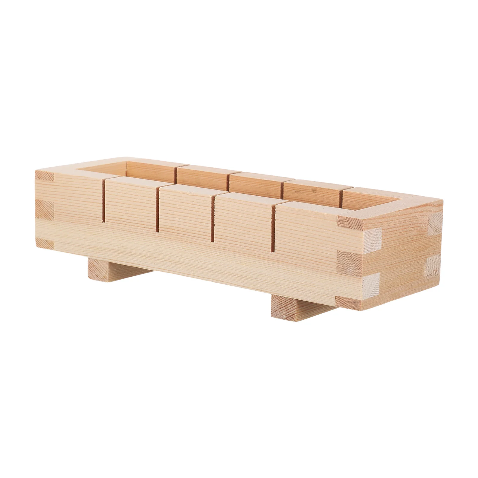 

Wooden Sushi Press Mold Box DIY Kit Khaki Layered Design Structure Versatile Usage Compact Portable Home Gatherings