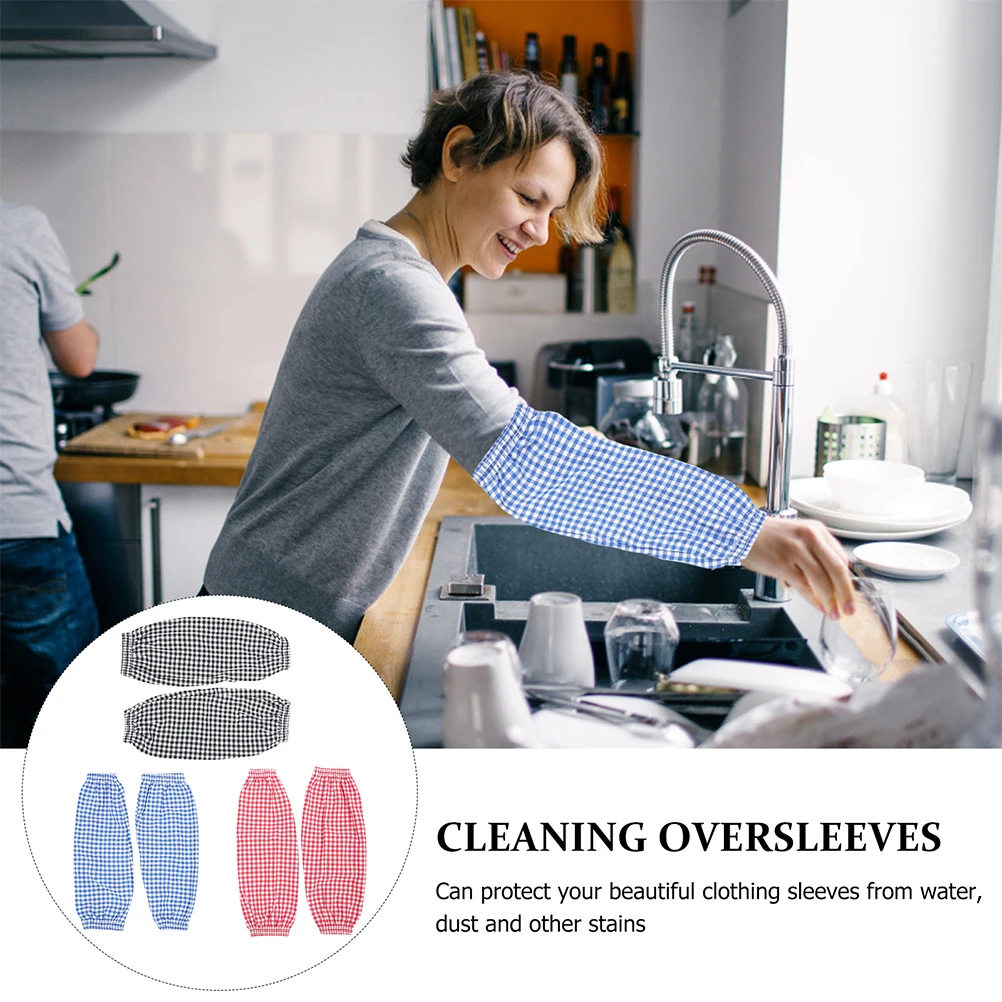 

6 Pairs Anti fouling Oversleeves Cleaning Arm Sleeves Elastic Dustproof Loose Planting Oilproof Cotton Linen Practical