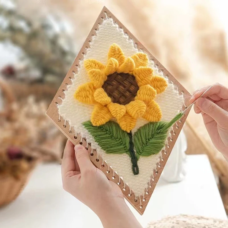 

Sunflower Weaving Loom Kit For Knitting Beginner Crochet Sewing Craft Sett Home Decor Creative DIY Wool Loom Weave Crochet Set