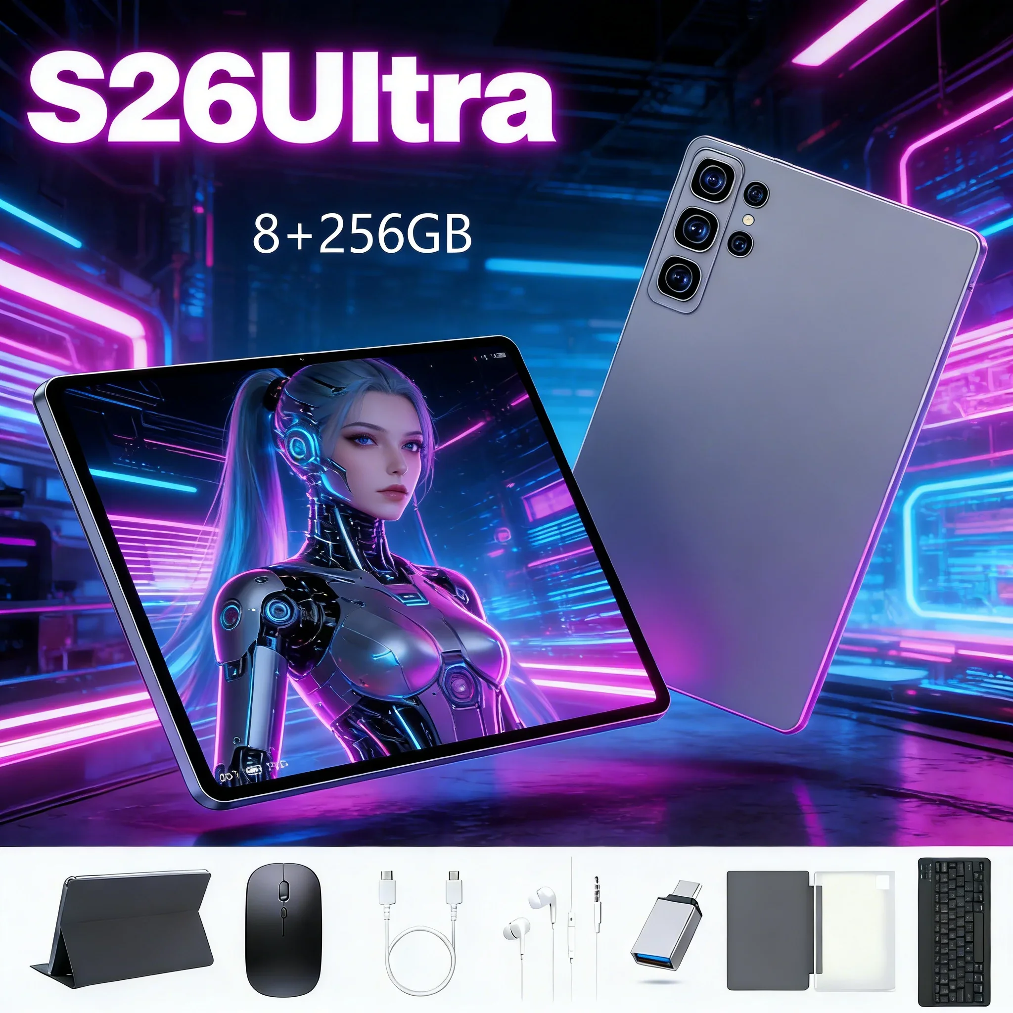 ATY S26 Ultra Android 15 Tablet, 8+256GB,Gold Premium Tablet