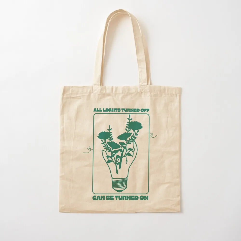 forest green call your mom lightbulb on white Tote Bag