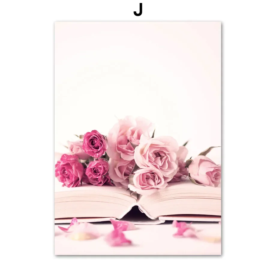 Frühling Rosa Rose Pfingstrose Sakura Löwenzahn Orchidee Spatz Auto Garten Poster Blume Wand Kunst Leinwand Malerei Home Room Decor 3