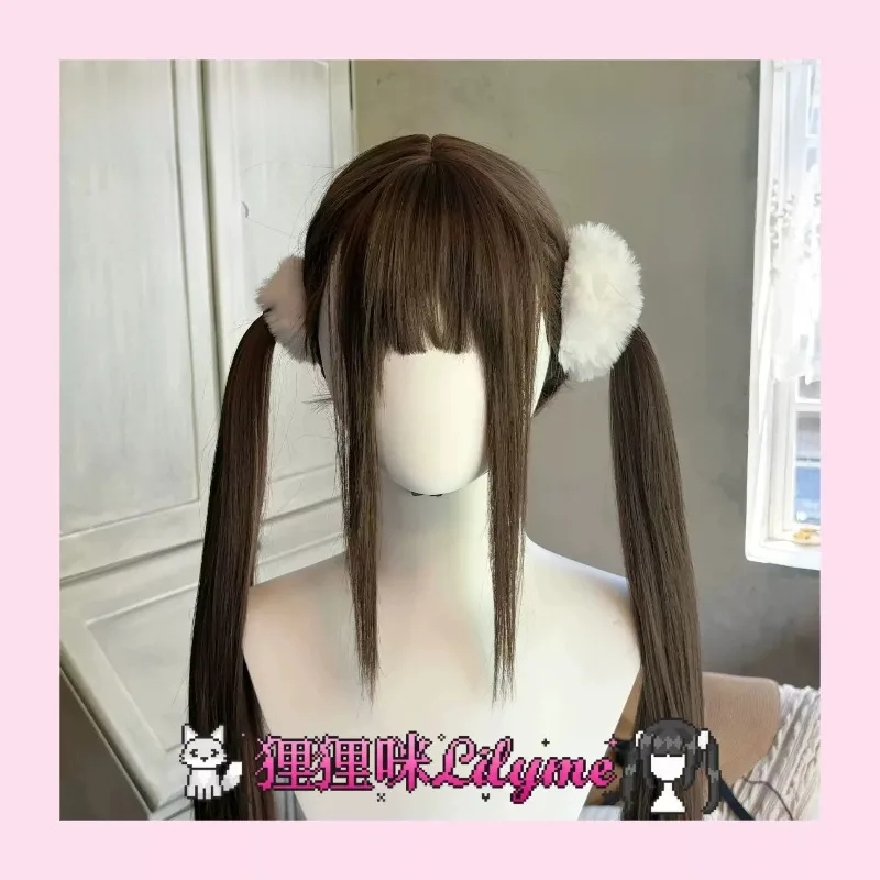 Fluffy Faux Fur Hair Scrunchies Large Voluminous Hair Rings Pair Multi Color Option Sweet Japanese Hair Accessories for Party