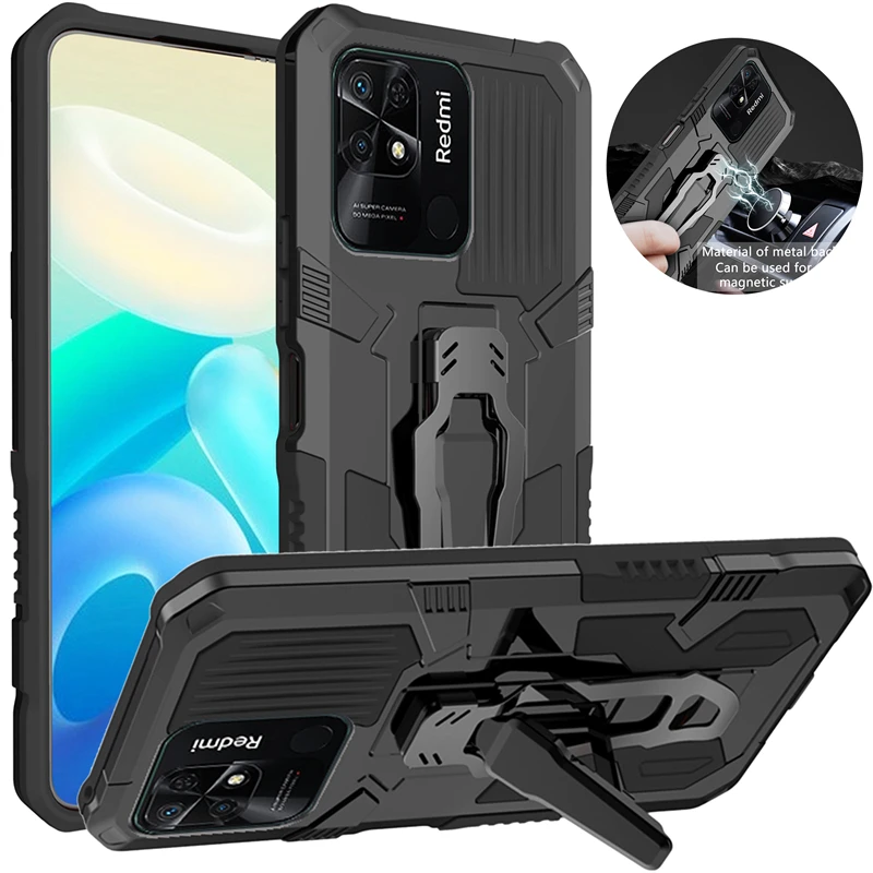 For Xiaomi Redmi 10C Case Car Magnetic Holder Armor Phone Case For Readmi Rdmi 10 C C10 Redmi10C 6.71 Shockproof Back Cover