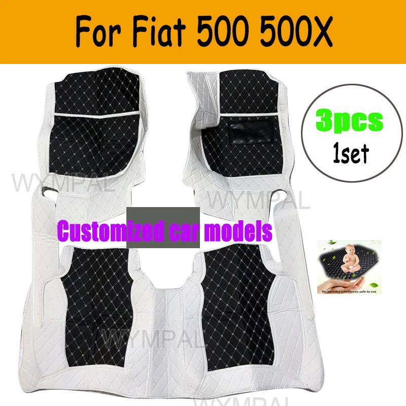 

Custom 3D Full Coverage Car Floor Mats for Fiat 500 500X 2011-2012 Year Interior Details Auto Accessories