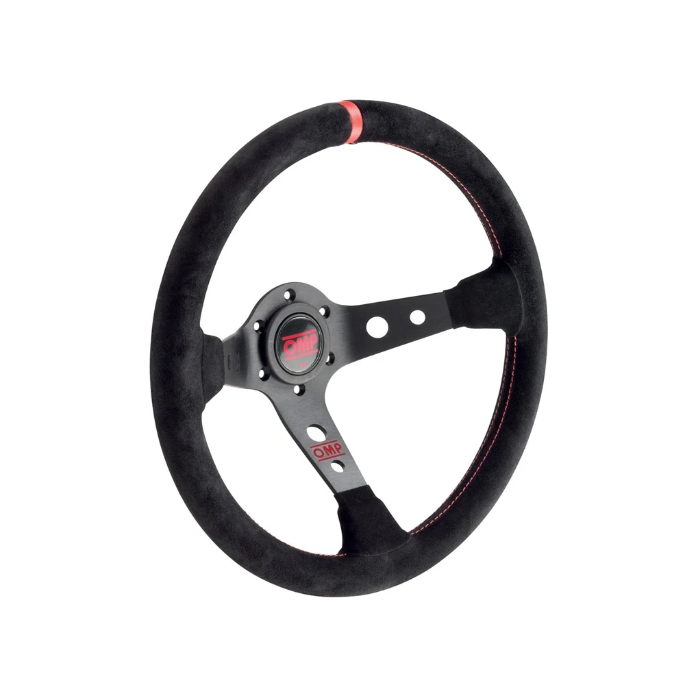 14Inch Universal Racing OMP Steering Wheel Car Red Rally Drift Suede Leather JDM Steering Wheel Volantes For HONDA TOYOTA VW BMW