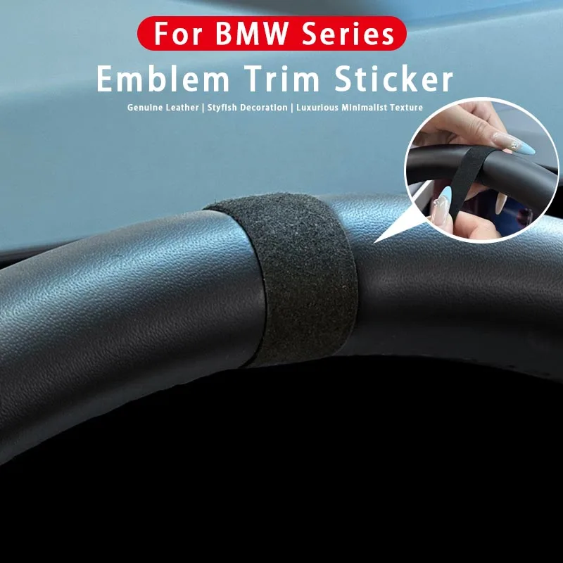 

Car Steering Wheel Top Marker Leather Car Steering Wheel Booster Center Line Marking Decoration Accessory For BMW Series