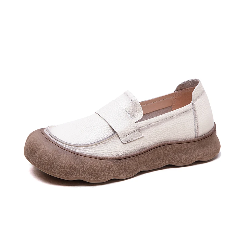 

DIMANYU Women's Retro Loafers Flat 2026 New Slip-Ons Women Casual Shoes Large Size Comfortable Genuine Leather Female Sneakers