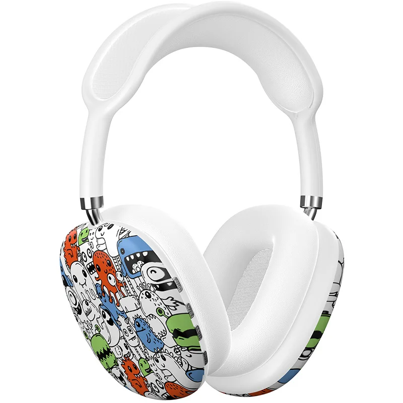 Trendy Graffiti Over Ear Wireless Bluetooth Headphones Stereo Sound For Gaming Music Phone Study Travel Office Students Gamers H