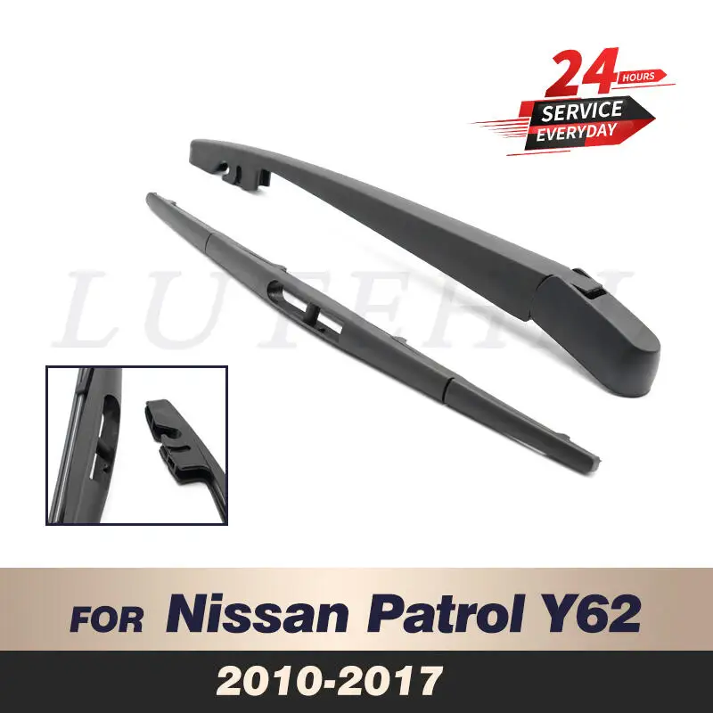 Scheibenwischer 12" Heckscheibenwischerblatt & Arm-Set Kit für Nissan Patrol Y62 2010-2017 2011 2012 2013 2014 Windschutzscheibe Windschutzscheibe Heckscheibe