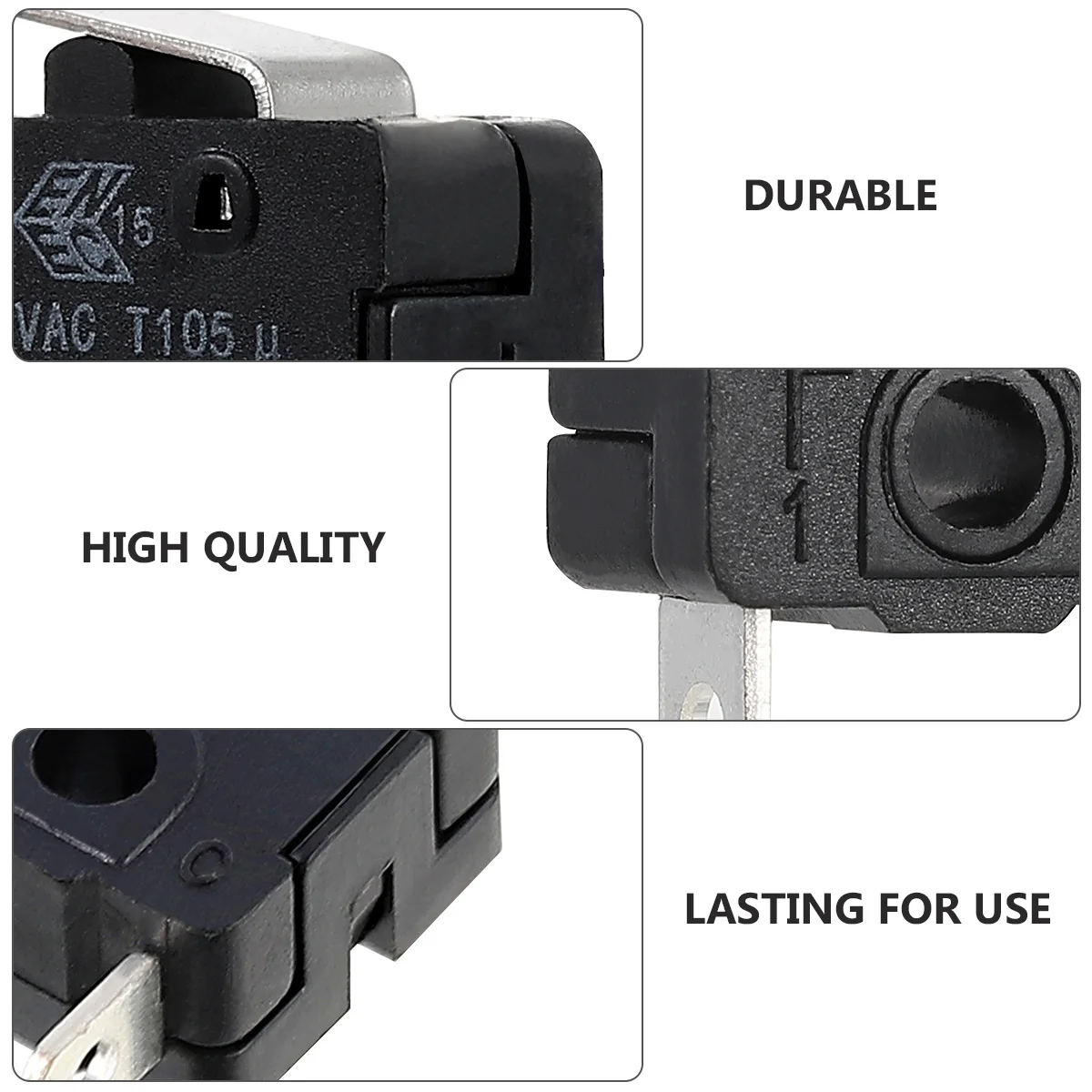 

10Pcs 10A Medium Microswitch Long Service Life Repeated Use High Performance Automatic Machine Micro Hinge Lever