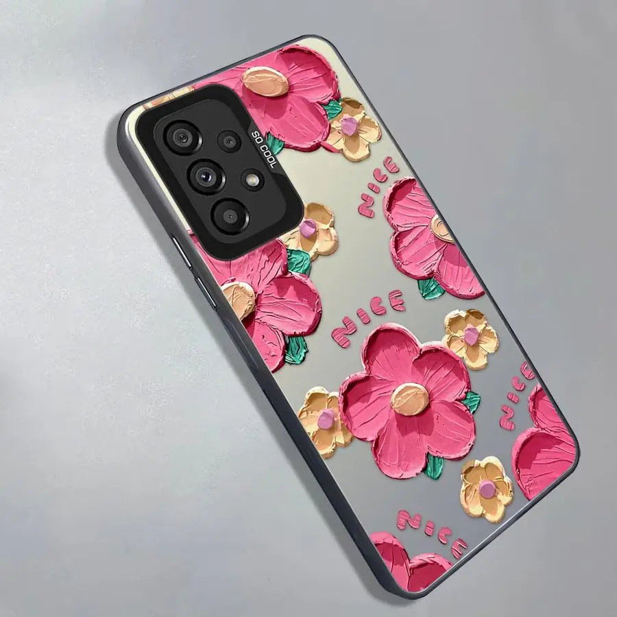 Phone Cover Case for Samsung Galaxy A12 A13 A23 A71 A72 A16 A34 A17 A52 A25 A73 A54 A14 A56 A32 A36 Pink Bloom Purple Floral