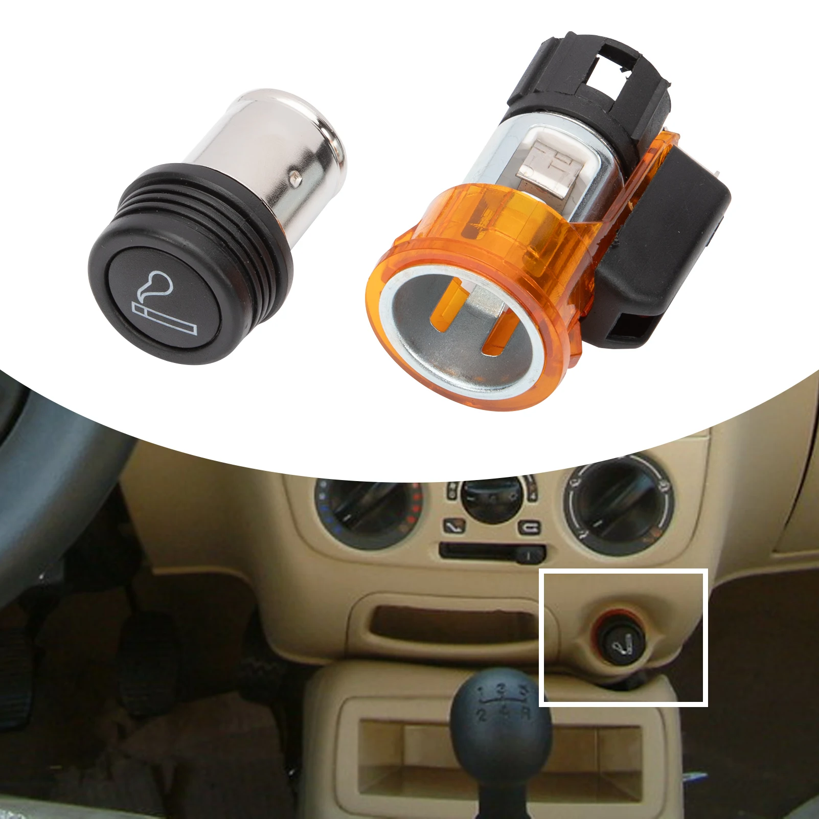 12V Cigarette Lighter and Base 759155 for Doblo, Linea, Punto, Grande Punto, Panda, Fiorino, Palio, Stilo, 735460686 8227.C8