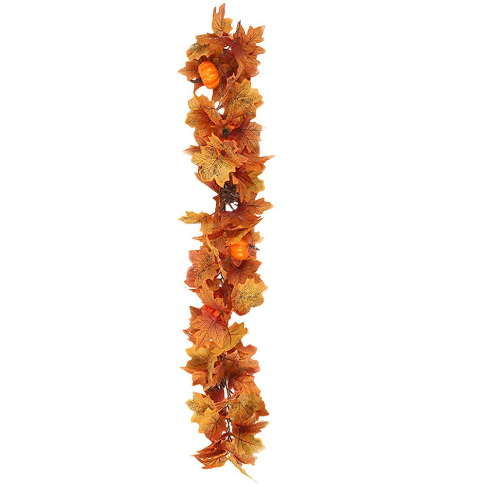 

Simulation Pumpkin Decoration Wedding Decorations Autumn Garland Shine Leaf Fabric Fall Garlands Home Leaves