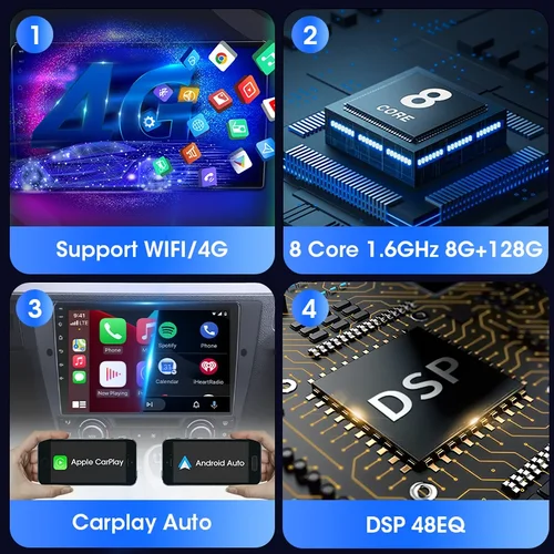 Imagen 2 del producto Android 12 Radio de coche Universal para Nissan Kia Honda Toyota VW reproductor de vídeo Multimedia 2Din Carplay GPS navegación 9/10 ""unidad principal