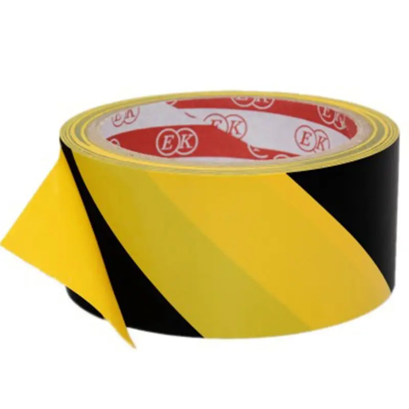 High Strength Adhesive Sticker Black Yellow Safety Warning Floor Tape for Social Distancing