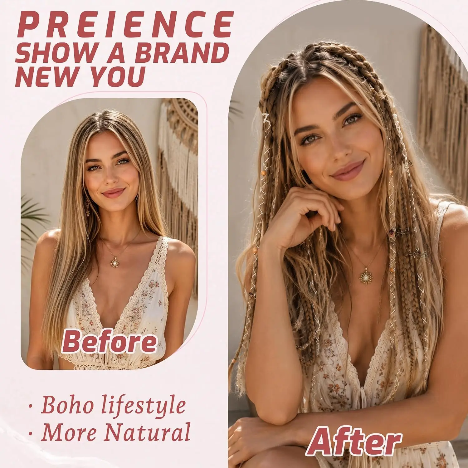 1Pair Clip-in Braid Hair Extensions for Women 16