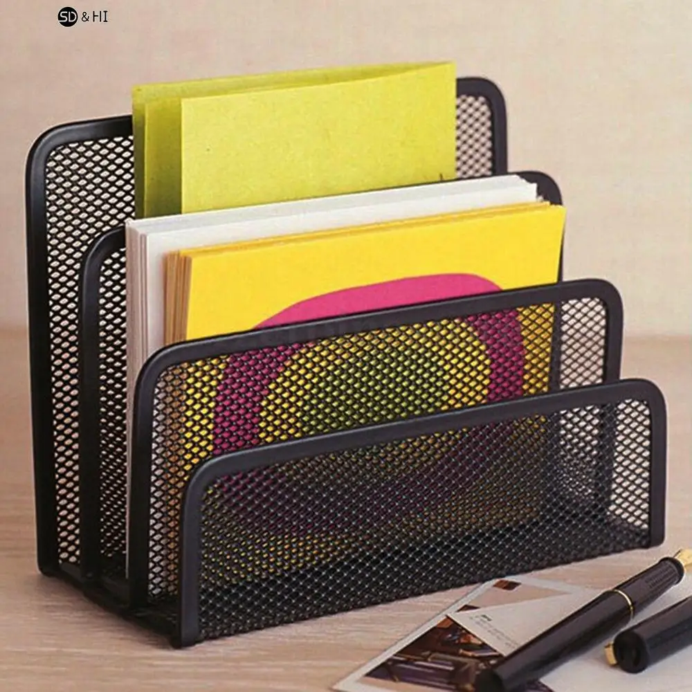 Mesh Bureau Organizer Bestand Opslag Map Houder Rack Metalen Papier Lade Kantoor
