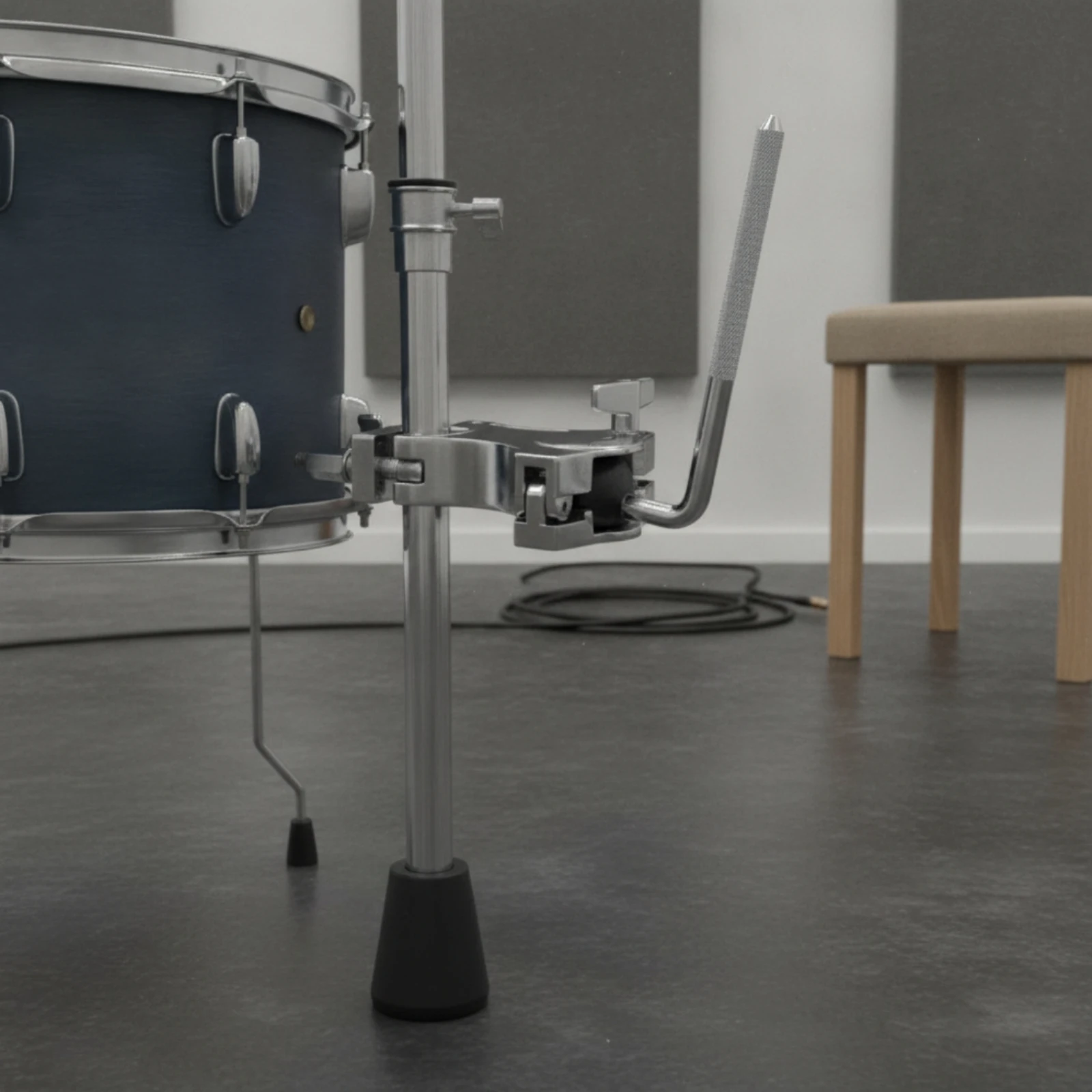 Drum Clamp with L-Rod Knurled Drum Mounting Clamp Mount Secure Accessory Long-Lasting for Drummers, Stage Performances