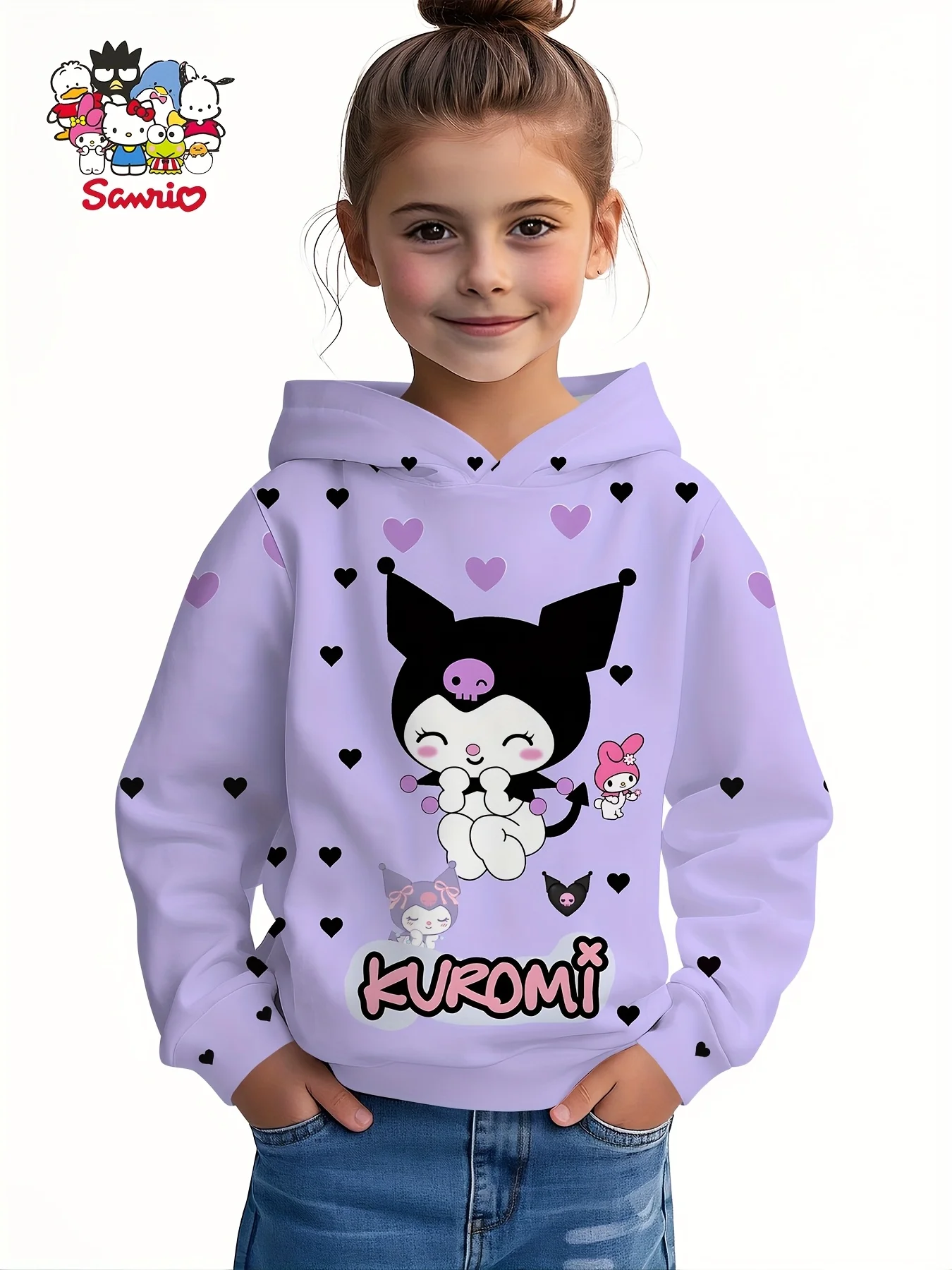 3D مطبوعة Kulomi مقنعين لطيف الكرتون مقنعين الرياضة سترة طويلة الأكمام طوق ملابس كاجوال الفتيات الكرتون الأزياء مقنعين Sw