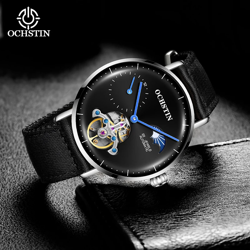 ochstin hot model 2024 fashion trend creative nylon series flywheel watch mechanical movement men's mechanical watches