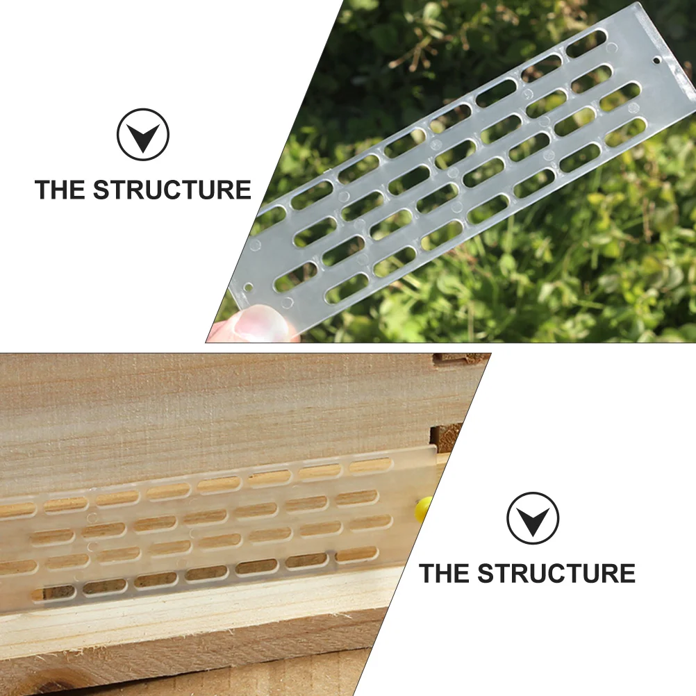 

25Pcs Anti-Escape Beehive Sheet Plastic Queen Anti Run Plates for Beekeeping Tool Multi-Hole Hive Entrance Pieces Easy Install